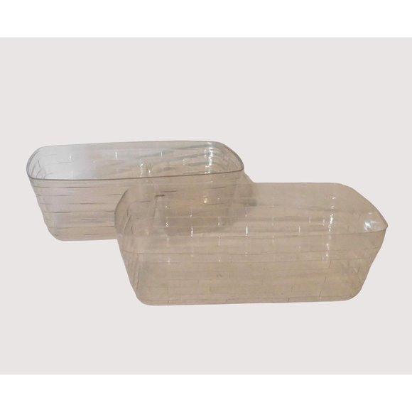 Longaberger 1999 Rectangle Chore Basket Handles Fabric Plastic Liners - Picture 8 of 12